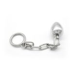 Stainless Steel Anal Plug With Cock Ring Chain Penis Chastity Device Virginity Belt Adult Game Sex Toy - 3