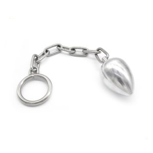 Stainless Steel Anal Plug With Cock Ring Chain Penis Chastity Device Virginity Belt Adult Game Sex Toy - 2