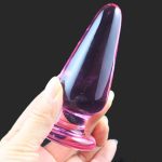 Pink Crystal Pyrex Glass Dildos Anal Butt Plug Adult Products G-spot Stimulating Sex Toys For Girlfriend Women Men Couples - 2