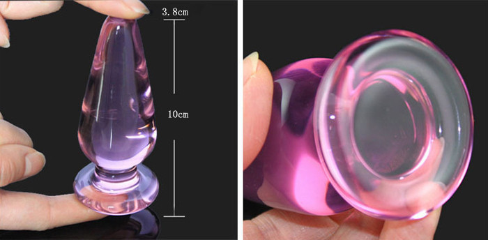 Pink Crystal Pyrex Glass Adult Toy Gspot Stimulator Anal Plug Dildo For Women Men Couples - 3