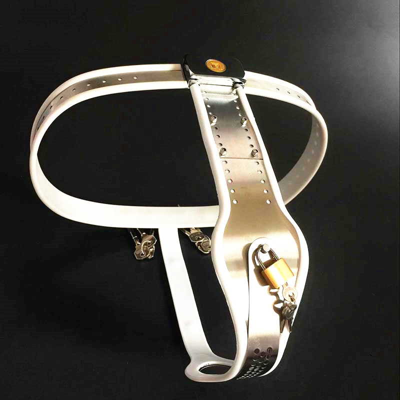 Stainless Steel Female Chastity Belt Virginity Protection Anal Plug Lock Adult Roleplay Toy G7536 - 3
