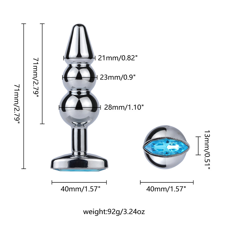 Stainless Steel Anal Pleasure Beads 7 Sizes Gspot Stimulation Adult Intimate Toy With Drill Detail - 4