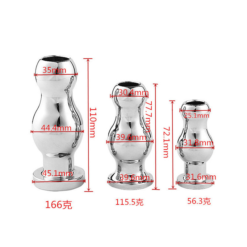 Stainless Steel Hollow Anal Plug Enema Syringe Unisex Adult Sex Toy For Men Women Gay - 8