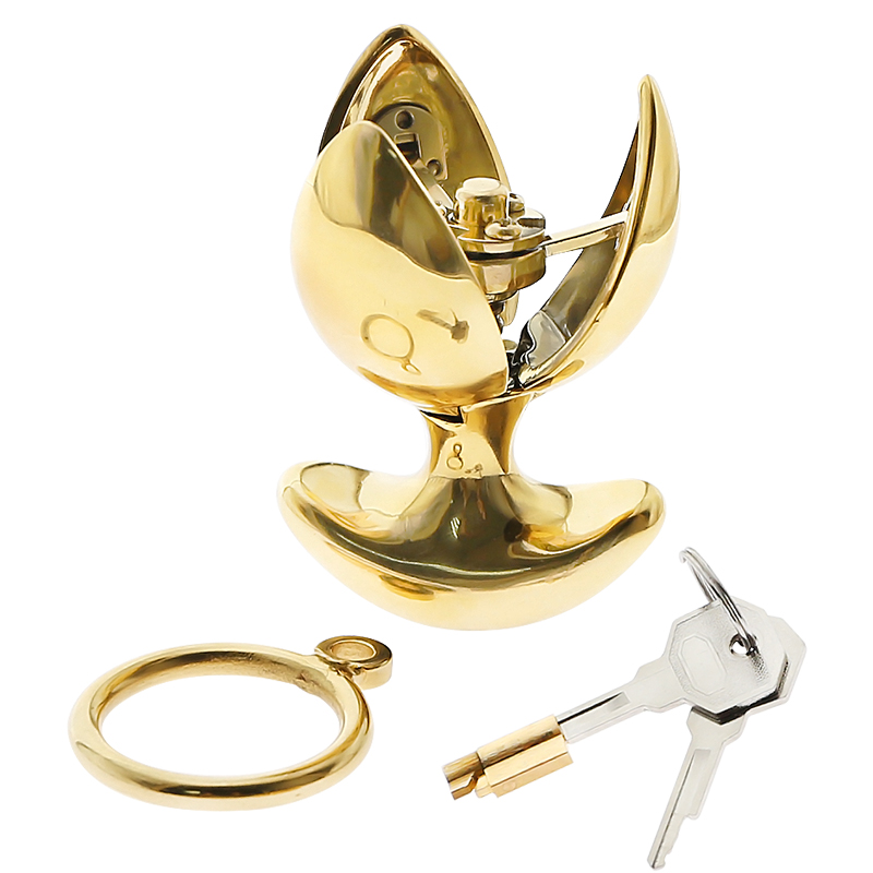 Stainless Steel Anal Beads Expanding Butt Plug With Secure Lock Large Size Anal Trainer - 5