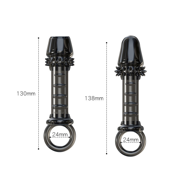 Male Enhancement Sleeve Ring Reusable Condom Penis Enlargement Delay Ejaculation Adult Intimacy Toys For Men - 2