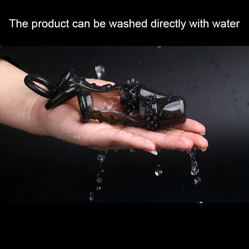 Male Enhancement Sleeve Ring Reusable Condom Penis Enlargement Delay Ejaculation Adult Intimacy Toys For Men - 7