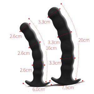 2 Size Small Big Long Black Anal Dildo Liquid Silicone Soft Penis For Women Man Sexo Beaded Sex Butt Gay Plugs - 2
