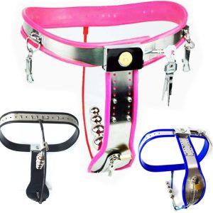 Four Color Chastity Belt Female Stainless Steel Metal Device T Pants Edition Sex Toys G7-5-25