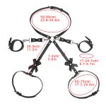Black Pu Leather Restraint Bdsm Bondage Set Thigh Cuffs Handcuffs For Sex Toys Couples Woman Panties Adult Games - 4