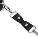 Black Pu Leather Restraint Bdsm Bondage Set Thigh Cuffs Handcuffs For Sex Toys Couples Woman Panties Adult Games - 6