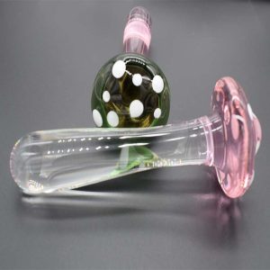 Mushroom Head Solid Pyrex Glass Dildo Adult Sex Toys For Women Men Strapon Vagina Anal Toy Butt Plug Smooth Masturbator Stick