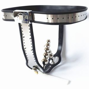 Chastity Belt Masturbation Pants With Vagina Plug Anus Stainless Steel Two Female T G7-5-24