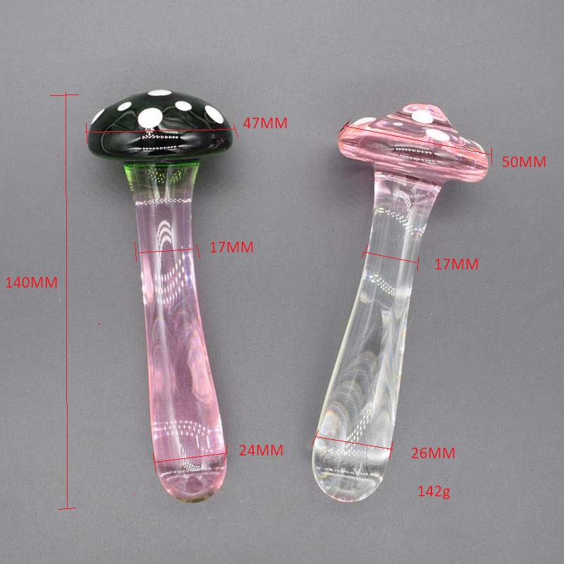 Pyrex Glass Dildo Mushroom Head Smooth Unisex Adult Sex Toy For Vaginal Anal Pleasure Strapon Compatible Masturbator Stick Butt Plug For Men Women - 7