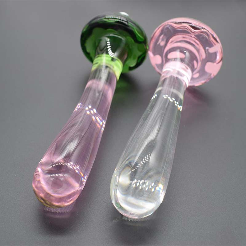 Pyrex Glass Dildo Mushroom Head Smooth Unisex Adult Sex Toy For Vaginal Anal Pleasure Strapon Compatible Masturbator Stick Butt Plug For Men Women - 5