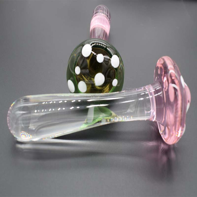 Pyrex Glass Dildo Mushroom Head Smooth Unisex Adult Sex Toy For Vaginal Anal Pleasure Strapon Compatible Masturbator Stick Butt Plug For Men Women - 2