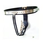 Chastity Belt Masturbation Pants With Vagina Plug Anus Stainless Steel Two Female T G7-5-24 - 3