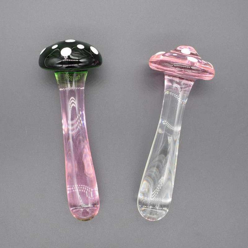 Pyrex Glass Dildo Mushroom Head Smooth Unisex Adult Sex Toy For Vaginal Anal Pleasure Strapon Compatible Masturbator Stick Butt Plug For Men Women - 1