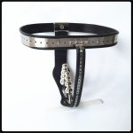 Chastity Belt Masturbation Pants With Vagina Plug Anus Stainless Steel Two Female T G7-5-24 - 4