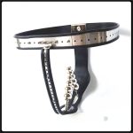 Chastity Belt Masturbation Pants With Vagina Plug Anus Stainless Steel Two Female T G7-5-24 - 5