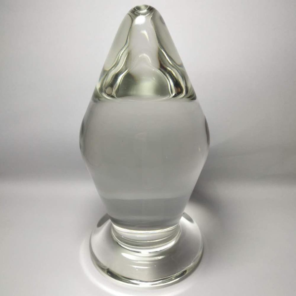 80mm Transparent Crystal Glass Butt Plug Huge Anal Dildo For Male Female Adult Pleasure Toy For Gay Masturbation Enlargement - 3