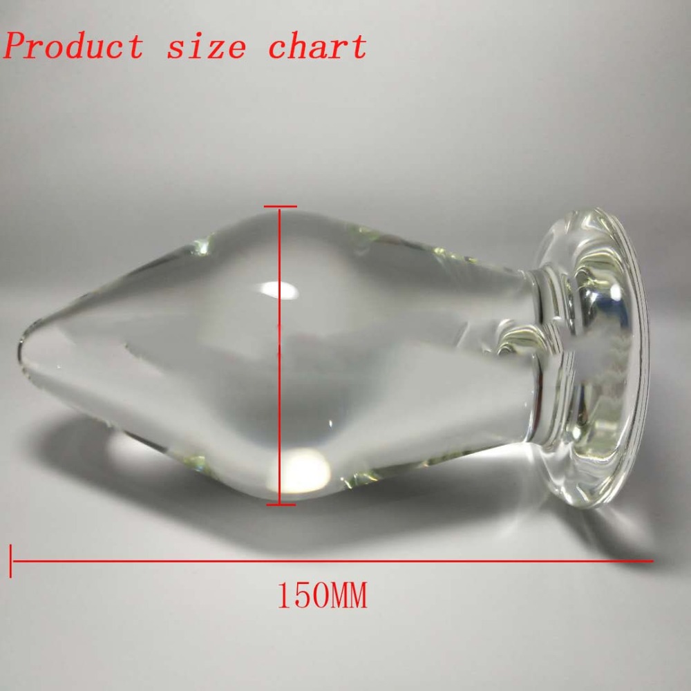 80mm Transparent Crystal Glass Butt Plug Huge Anal Dildo For Male Female Adult Pleasure Toy For Gay Masturbation Enlargement - 2