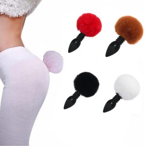 Silicone Butt Plug Black Fox Tail Anal Smooth Fur Sex Toys For Women Adult Games Products