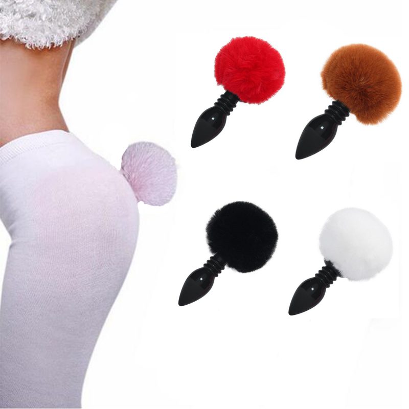 Silicone Butt Plug Black Fox Tail Anal Smooth Fur Sex Toys For Women Adult Games Products