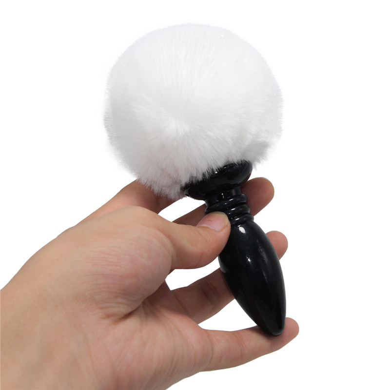 Black Silicone Fox Tail Anal Plug Smooth Fur Adult Intimate Game Toys For Women - 5