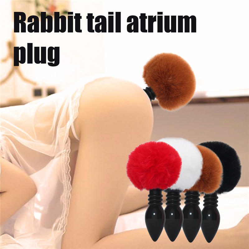 Black Silicone Fox Tail Anal Plug Smooth Fur Adult Intimate Game Toys For Women - 3