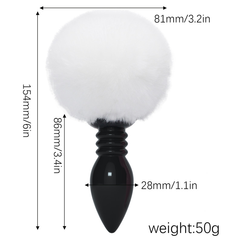 Black Silicone Fox Tail Anal Plug Smooth Fur Adult Intimate Game Toys For Women - 1