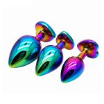 Zerosky Colorful Stainless Anal Plug Vagina Stimulator Anus 3 Sizes Suitable For Different Ass Sex Toys Women Ga - 4