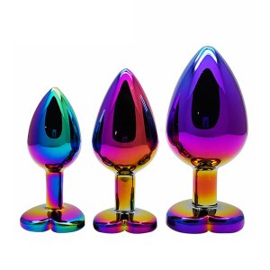Zerosky Colorful Stainless Anal Plug Vagina Stimulator Anus 3 Sizes Suitable For Different Ass Sex Toys Women Ga