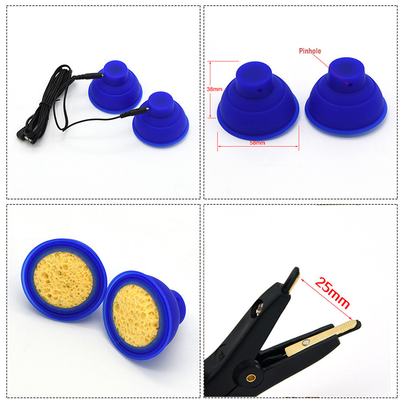 Electrostimulation Adult Toy Kit Nipple Clamps Penis Ring Breast Pads Vibrating Finger Sleeve For Bdsm Play - 6
