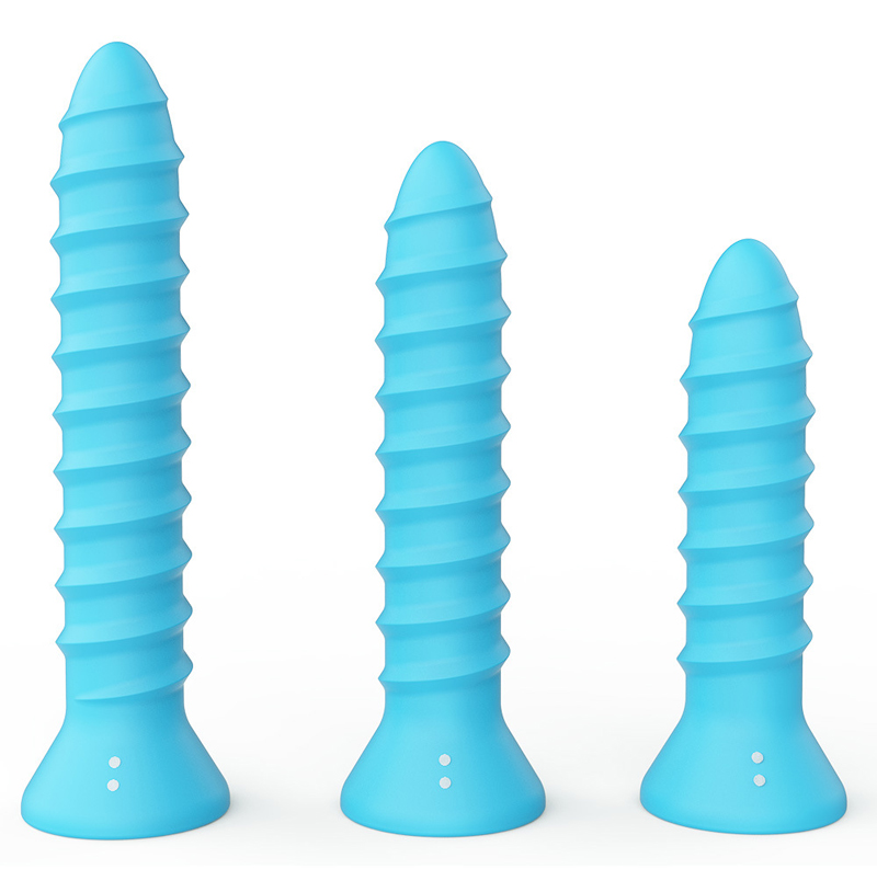 Powerful Vibrating Silicone Spiral Anal Plug 6 7 8inch Dildo Stick Massager Strapon Buttplug - 11
