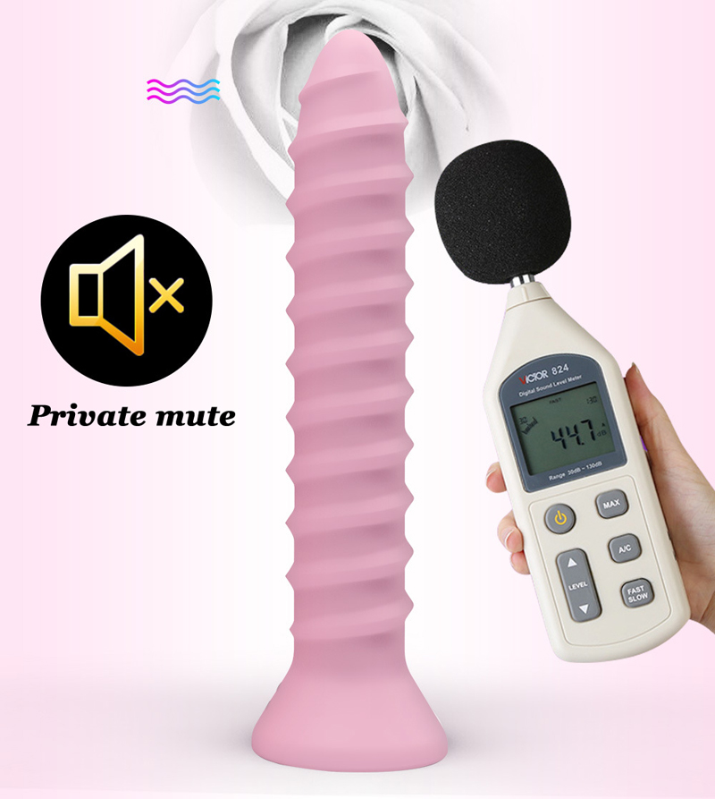 Powerful Vibrating Silicone Spiral Anal Plug 6 7 8inch Dildo Stick Massager Strapon Buttplug - 5