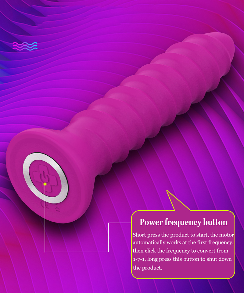 Powerful Vibrating Silicone Spiral Anal Plug 6 7 8inch Dildo Stick Massager Strapon Buttplug - 4