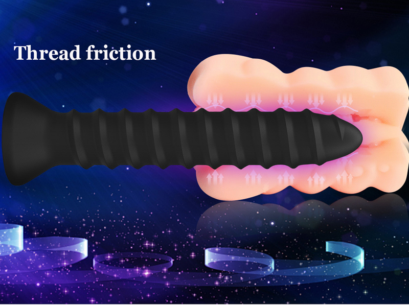Powerful Vibrating Silicone Spiral Anal Plug 6 7 8inch Dildo Stick Massager Strapon Buttplug - 3