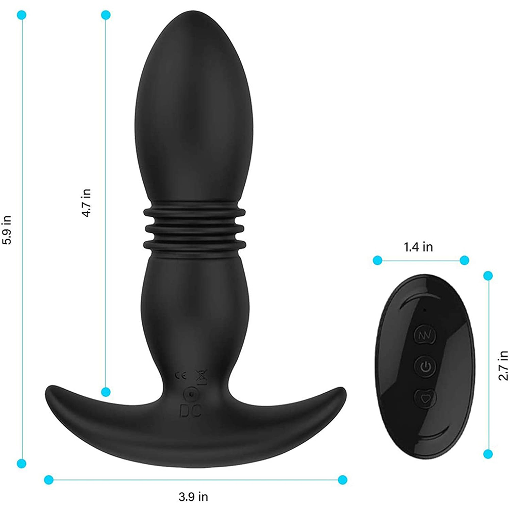 Prostate Massager Anal Vibrator Waterproof Telescopic Dildo Wireless Remote Control Butt Plug Stimulator Sex Toy For Women - 4
