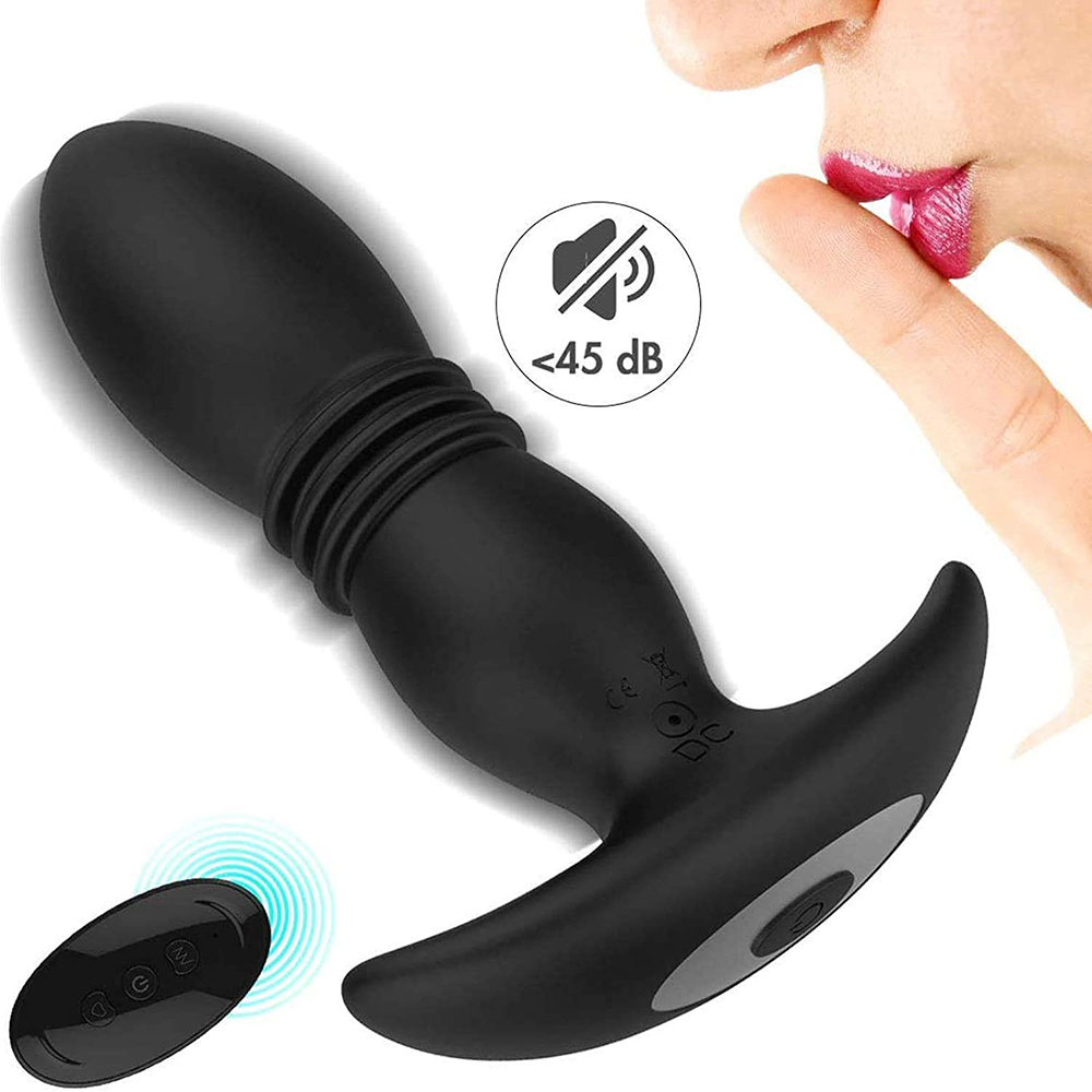 Prostate Massager Anal Vibrator Waterproof Telescopic Dildo Wireless Remote Control Butt Plug Stimulator Sex Toy For Women - 3