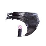 Bondage Dildo Pu Leather Chastity Pants Thong Briefs Female Belt Underwear Panties Anal Butt Plug Sex Toys No Vibrator - 5