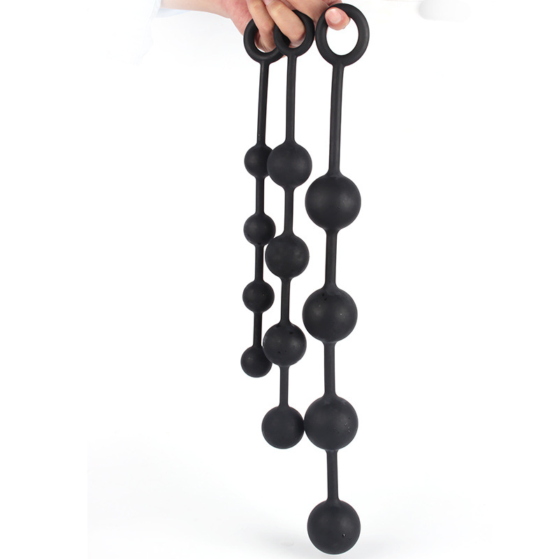 Silicone Anal Beads Butt Plug Set 3 Sizes 3cm 4cm 5cm Smooth Round Sex Balls Toys - 6