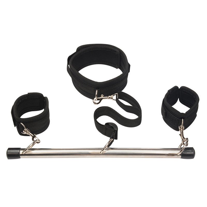 4850cm Stainless Steel Bdsm Bondage Cuffs Detachable Handcuffs Tube Adult Sex Game Sm Slave Neck Collar - 8