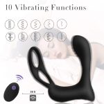 10 Speed Vibrating Butt Plug With Male Rings Anus Clit Stimulation G Spot Prostate Massager Anal Plugs Vibrator Sex Toys For Men - 4