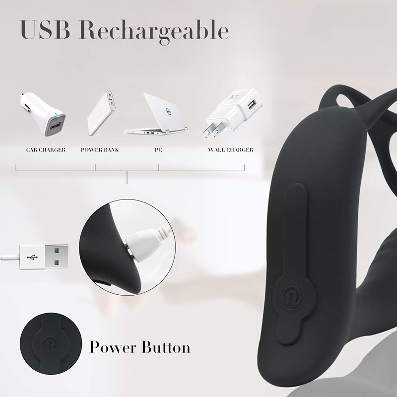 10speed Prostate Massager Anal Plug With Male Rings Vibrating Gspot Clitoral Stimulator Adult Sex Toy For Men - 8