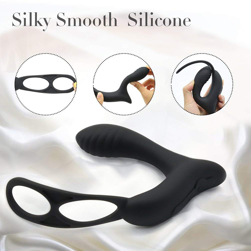 10speed Prostate Massager Anal Plug With Male Rings Vibrating Gspot Clitoral Stimulator Adult Sex Toy For Men - 7