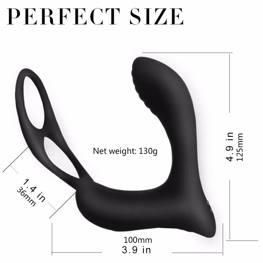10speed Prostate Massager Anal Plug With Male Rings Vibrating Gspot Clitoral Stimulator Adult Sex Toy For Men - 4