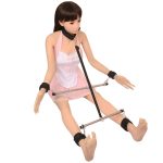 48 50cm Detachable Stainless Steel Handcuffs Tube Sex Furniture Sm Slave Neck Collar Bdsm Bondage Cuffs Adult Game