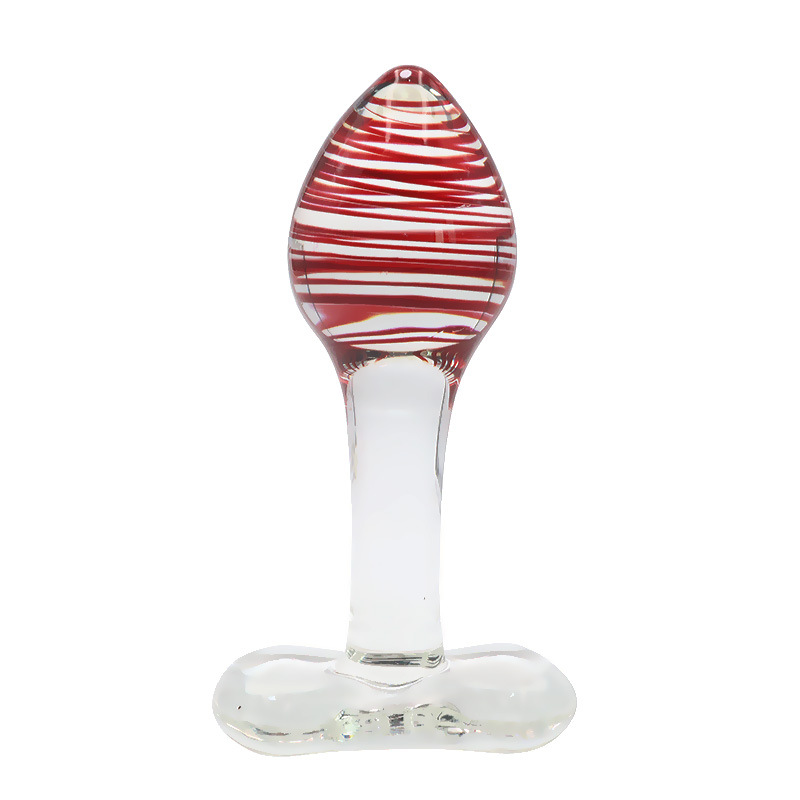 Pink Rose Glass Anal Beads Prostate Massager Butt Plug Expander Unisex Adult Pleasure Toy - 19