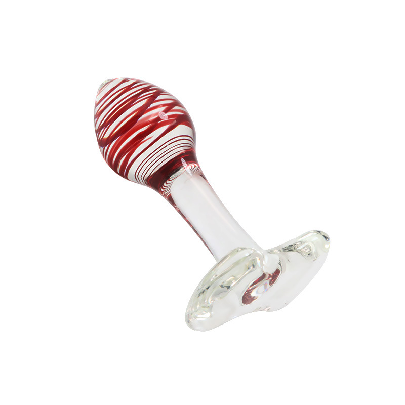 Pink Rose Glass Anal Beads Prostate Massager Butt Plug Expander Unisex Adult Pleasure Toy - 17