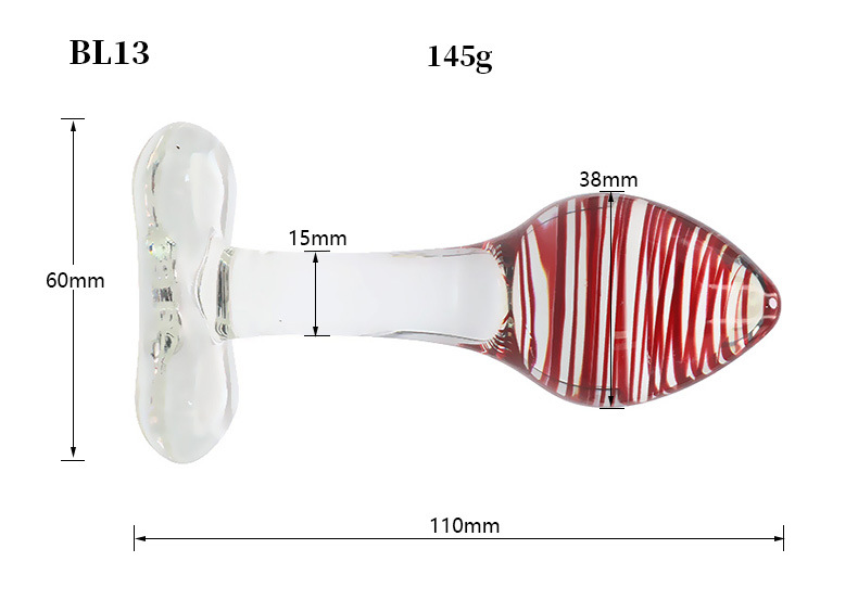 Pink Rose Glass Anal Beads Prostate Massager Butt Plug Expander Unisex Adult Pleasure Toy - 6